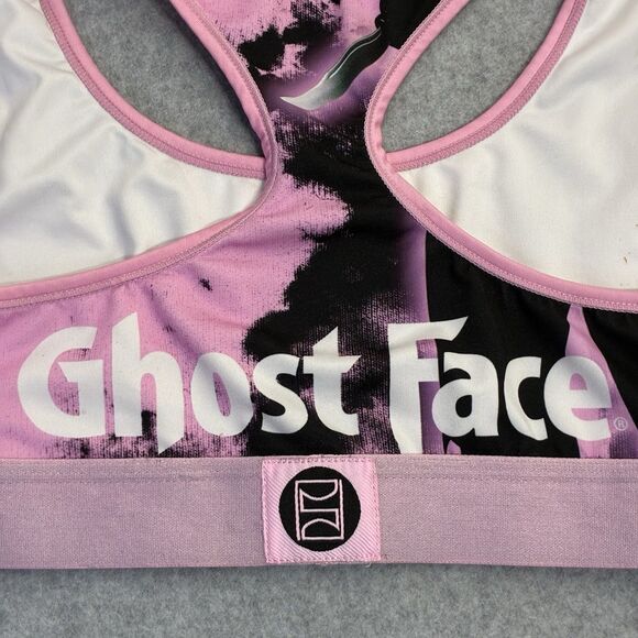 Women’s PSD Ghost Face Sports Bra Large Pink Black Racerback Scream - Picture 7 of 7